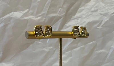 Valentino Garavani. V shaped earrings and rhinestones R312 - Image 1 of 4