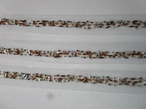 Lace Trims Nichtelastisch White Braun Beads 3CM - Picture 1 of 3