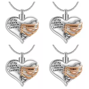 Family Heart Cremation Jewellery Ashes Urn Pendant Keepsake Memorial Necklace - Picture 1 of 18
