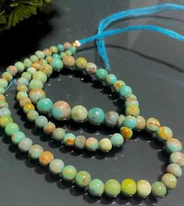 Excellent Quality Natural Arizona Turquoise Gemstone Rondelle Beads 72 Carat. - Foto 1 di 13