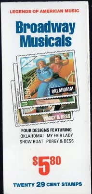 Scott #BK209 (2770a) Broadway Musicals (Oklahoma) Booklet of 20 Stamps - MNH - Image 1 of 2