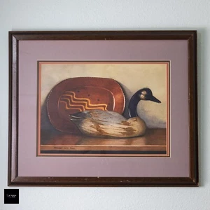 Quadro acquerello ORIGINALE Kathleen Cope Ruoss "Redware e Canada Goose" - Foto 1 di 4