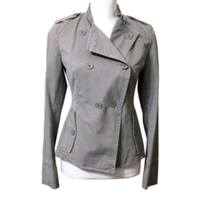 Giacca cappotto grigio Banana Republic Weekend con tasche doppio petto taglia 8 - Foto 1 di 13
