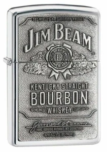 Zippo 250JB-928, Jim Beam Kentucky Bourbon Emblem Chrome Lighter - Picture 1 of 3