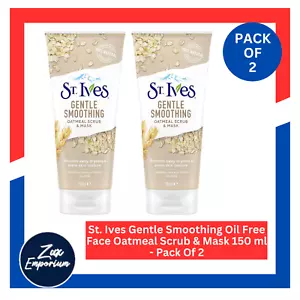 St. Ives Gentle Smoothing Oil Free Face Oatmeal Scrub & Mask 150 ml - Pack Of 2 - Picture 1 of 1