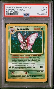 1999 Pokemon Jungle VENOMOTH NO SYMBOL 13/64 PSA 9 PSA - Picture 1 of 2