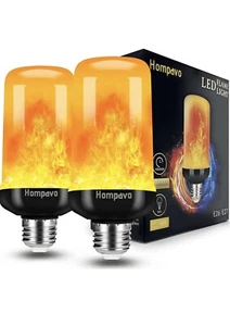 LED Flame Light Bulb 4 Modes Flickering Light Bulbs with 2 Pack Outdoor Home - Picture 1 of 1