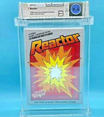 REACTOR  - WATA 9.6  A ++   **  Atari 2600  **  RARE UPSIDE DOWN BOX BACK - MINT - Image 1 of 4