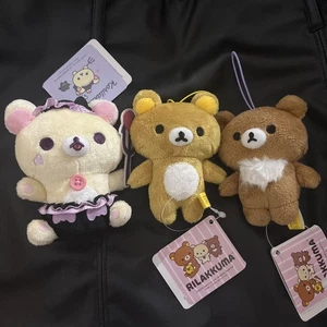 San-X Rilakkuma Korilakkuma mascotte in umore di cuccioli set 3 pezzi Giappone Near Mint - Foto 1 di 1