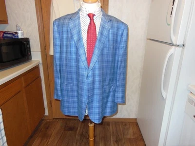 Bonito Blazer Baroni Big Guys 2 BTN Azul a Cuadros Bambú 52R Foto 1 de 4