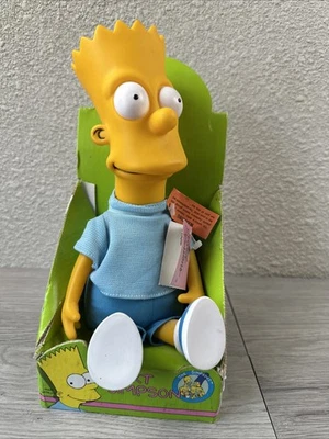 Muñeco de peluche Bart Simpson 1990 vintage con cabeza de vinilo - Dan Dee NUEVO en caja original Foto 1 de 4