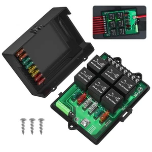 Relay Box Fuse Relay Box 12V Automotive Universal Fuse Panel with 6 Way Relay... - Picture 1 of 6