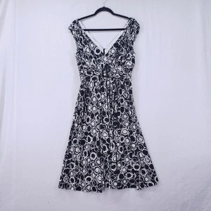Suzi Chin For Maggy Boutique Mid Length Dress 12 Babydoll Grunge V Neck Evening - Picture 1 of 13