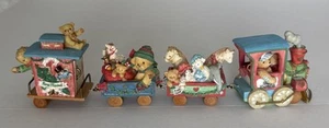Cherished Teddies Santa Express 4 piece Train Rolling Car Set 1996 - Picture 1 of 22
