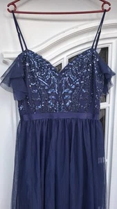 Damen Brautjungfernkleid Lang Mit Pailletten Gr.M - Bild 1 von 3