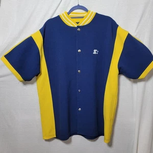 Vintage 90s Starter Black Label Navy And Yellow Snap Button Up Gr. XL NBA MLB NFL - Bild 1 von 12