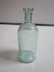 ANTIKE AQUAGLAS APOTHEKER MEDIZIN FLASCHE 7-1/4" HOCH - Bild 1 von 3
