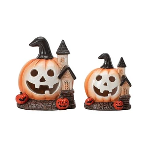 Halloween Pumpkin Decorations Haunted Houses Pumpkin Figurines Outdoor Indoor - Picture 1 of 10