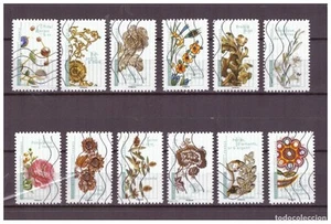 2017 SERIE FLORES EN EL ARTE DE FRANCIA SELLOS ADHESIVOS YVERT AD 1410 AL 1421 - Imagen 1 de 1