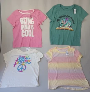 4 Old Navy Softest Printed Multi Graphic NEW Girls L/XL T-Shirts Pastels - Picture 1 of 11