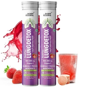 The Body Reserve Lung Detox 20 Brausetabletten Erdbeergeschmack 2er Pack - Bild 1 von 9