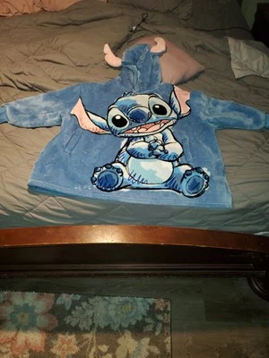 Sudadera con capucha Stitch DISNEY de gran tamaño con 2 bolsillos para dormir para niños Foto 1 de 4