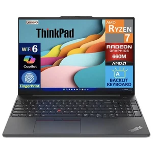 Lenovo ThinkPad E16 16" WUXGA AMD Core Ryzen 7 7735U 16GB 1TB SSD W11P Laptop - Picture 1 of 5