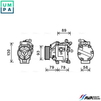 COMPRESSOR AIR CONDITIONING TOAK667 FOR TOYOTA COROLLA/SPACIO/Verso 1.8L 4cyl - Image 1 of 4