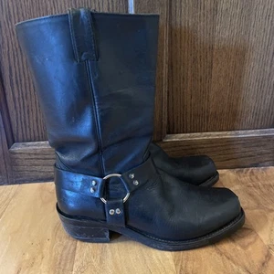 Boulet Herren Größe 9,5 E Motorrad Biker Stiefel Leder Gurt Reiten Schnalle Schwarz - Bild 1 von 17