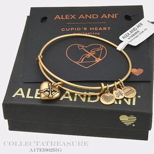 Auténtico Brazalete Dije Corazón de Alex and Ani Cupido (ii) Oro Rafaeliano - Imagen 1 de 1