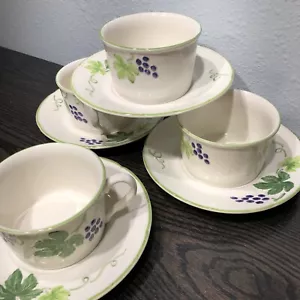 MIKASA NAPA VALLEY DA107 Set di (4) tazzine e piattini piatti da caffè dipinti a mano - Foto 1 di 12