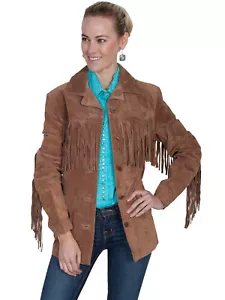 Scully Leder Damen Fransenjoch Ärmel Wildleder Jacke L74 - Bild 1 von 2