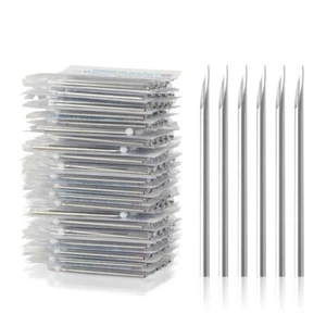 100PCS 16G Stainless Steel Disposable Ear Nose Navel Nipple Lip Piercing Needle - Picture 1 of 9