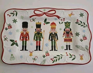 4 Nutcrackers Christmas Melamine Serving Tray Non Branded - Picture 1 of 12