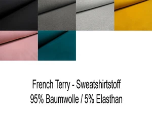 Stoff Baumwolle French Terry Sweatshirtstoff uni Kleiderstoff Kinderstoff - Bild 1 von 25
