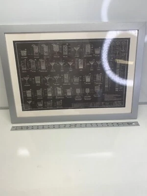 Bar de recetas de bebidas de cóctel arte enmarcado hombre arte rupestre Foto 1 de 4