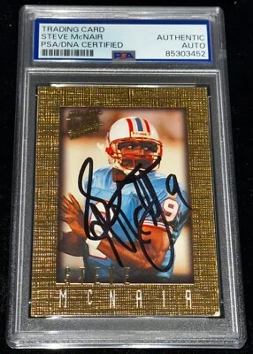 Steve McNair  1996 Fleer Ultra Sensations Insert Signed Rookie Card PSA Auto RC - Image 1 of 2