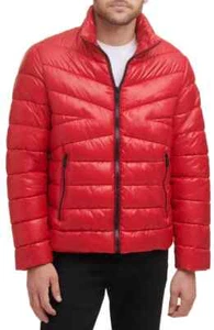NWT KENNETH COLE NEW YORK Men's Red Quilted Midweight Puffer Jacket Size Large - Picture 1 of 5