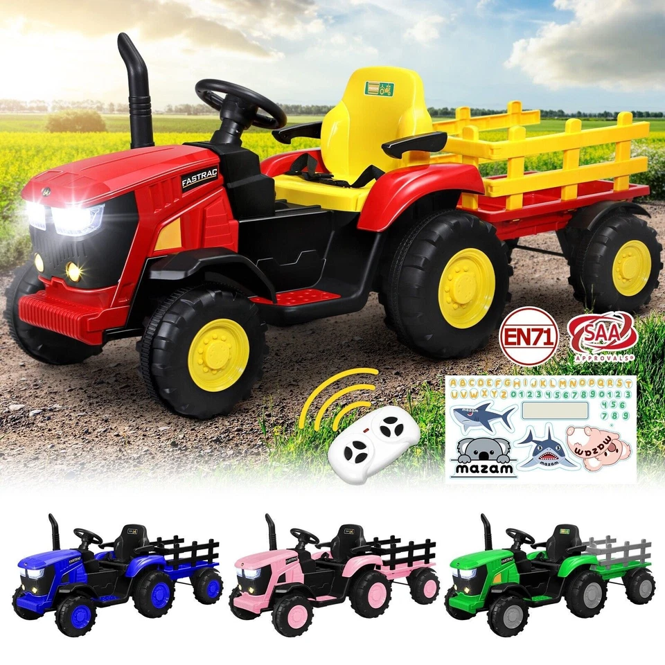 Mazam Kids Ride On Car Tractor W/ Trailer Remote Electric Vehicle Toy Gift - image 1 of 4