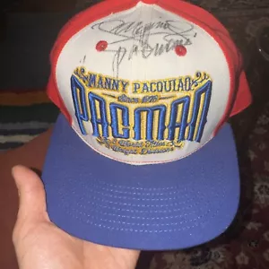 handsignierte Manny Pacquia Mütze Pacman 8 Welttitel 8 Weight Divisions Neu mit Etikett - Bild 1 von 9