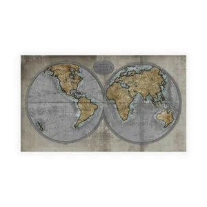 Stampa su Tela su Carta Poster o Quadro Brennan Russell Map of the World - Picture 1 of 2