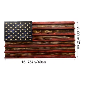 Wooden American Flag Challenge Coin Display Military Coin Holder & Wall Decor - Picture 1 of 5