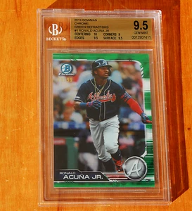RONALD ACUNA ROOKIE 2019 BOWMAN GREEN REFRACTORS #1 GEM BGS 9.5 /99 - Picture 1 of 1