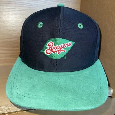 Vintage Breyers Ice Cream Hat Snapback Cap Rare Suede Brim - Image 1 of 4