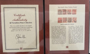 GB QV 4d vermillion Plate collection with COA in Westminster folder - Used - Picture 1 of 1