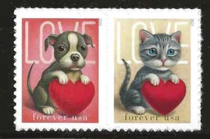 Briefmarken USA 2023 Scott #5745-5746 - Paar 2023 Love Forever Stamps - 2er Streifen  - Bild 1 von 2