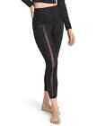 Victorias Secret Sport Fitnessstudio Training enge Leggings Hose schwarz x Netzstreifen neu mit Etikett