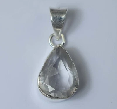 Сертифицированный кулон из натурального грушевидного белого сапфира Montana 4,90 карата см. видео - Изображение 1 из 4