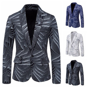 Men Work Blazer Jacket Men Business Casual Button Slim Fit Dress Suit Coat Tops