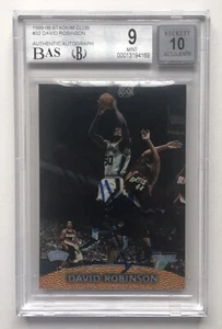 1999-00 Stadium Club #32 Autographed DAVID ROBINSON BGS 9 AUTO 10 - Picture 1 of 2